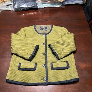 J CREW MATELASSE JACKET OLIVE GREEN SIZE 12 LIKE NEW